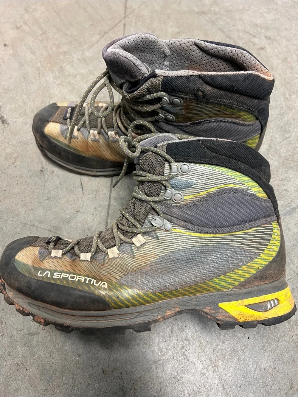 La Sportiva Men's Gray and Yellow Green Trail Boots